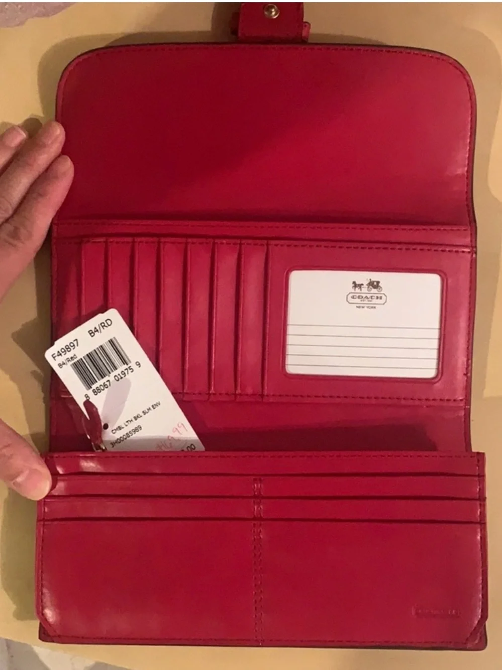 Coach Red Leather Satchel with Matching Wallet